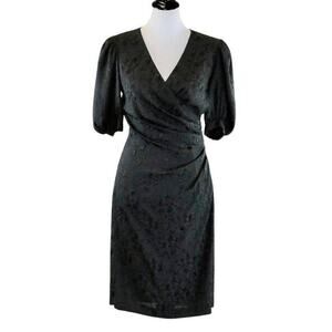 Vintage 1980s Black Cocktail Dress with Rhinestone Side-Cuff Buttons Small